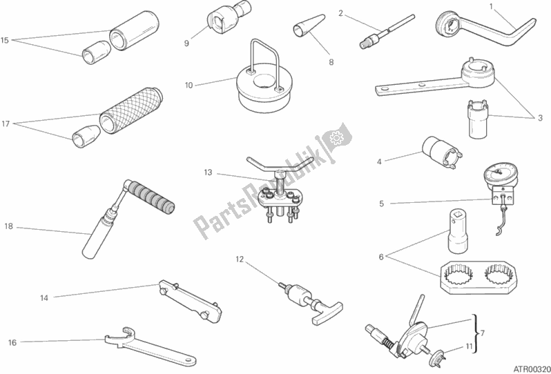 Toutes les pièces pour le 01a - Outils De Service D'atelier du Ducati Multistrada 1200 S Touring Brasil 2014